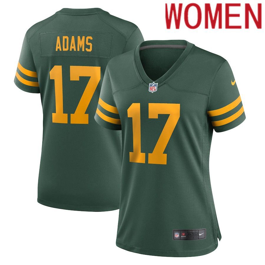 Women Green Bay Packers 17 Davante Adams Nike Green Alternate Game Player NFL Jersey
